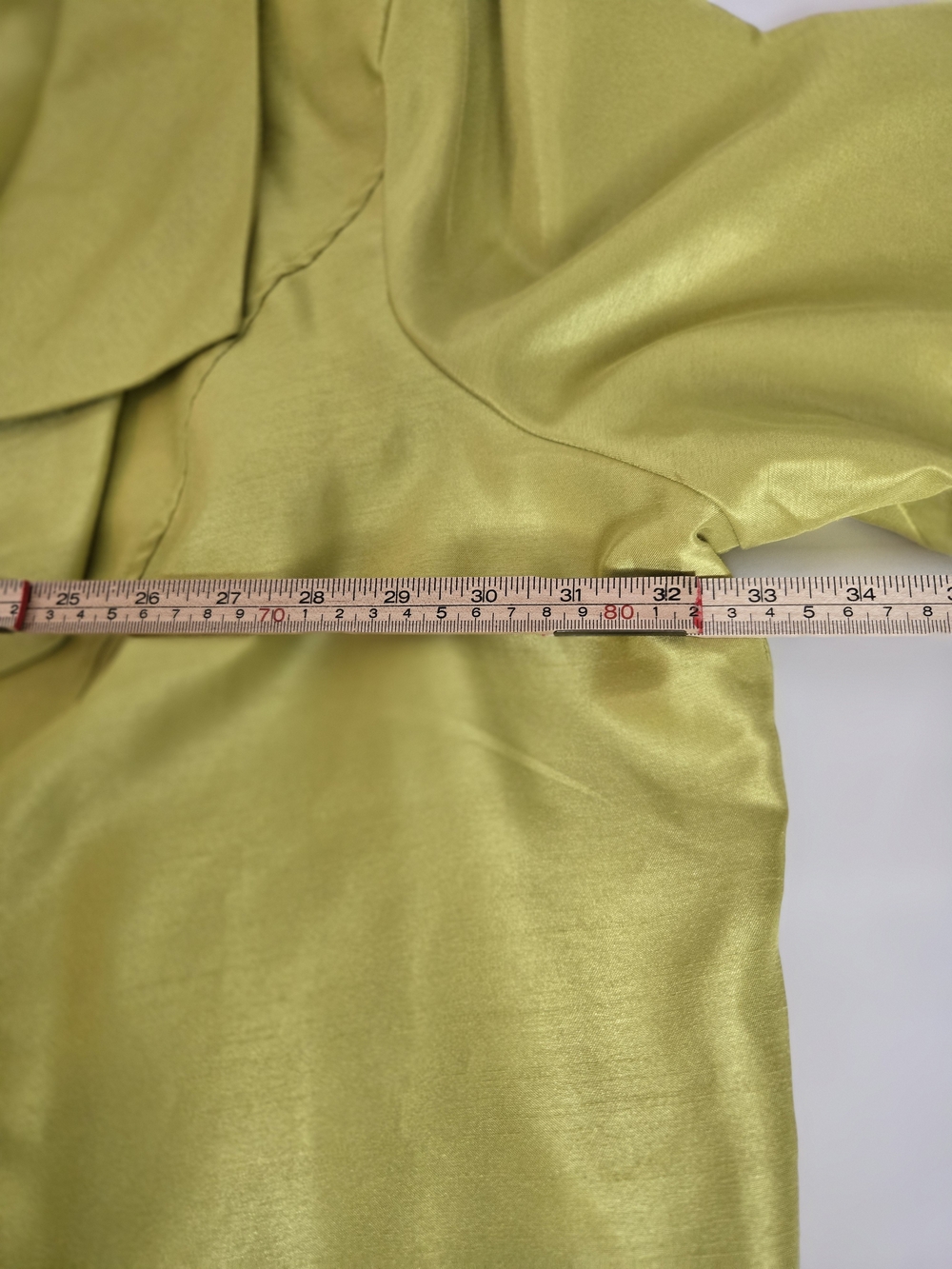 Ashley Stewart Chartreuse Satin Cropped Jacket Blazer Open Front Shrug. 26 / 4X - Picture 4 of 8